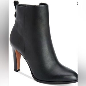 New! COACH Jenna black leather ankle boots heels 8.5